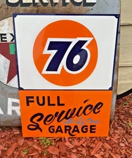 Lg. PAINTED SIGN Vintage Style Union 76 Gas Station HOTROD Shop Service Garage