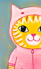 Orange Cat in Costume Painting, Whimsical Cat Art 8x10 — photo 4