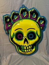2024 Hyde Eek Retro Style Halloween Neon Green Skull Wall Decor Large 22 X 27