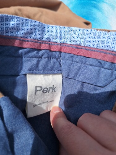 Perk Chino Pants Mens Beige Slim Fit Stretch Measures 37X32 Light Brown - Picture 11 of 11