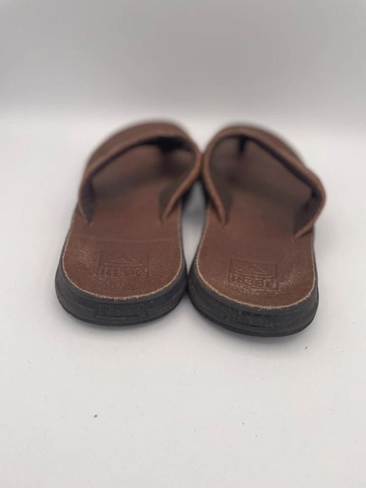 Sandalia Reef J-Bay Chanclas Para Mujer Talla 11 Marrón Punta Abierta Sin Cordones Cuña Cuero Foto 2 de 4