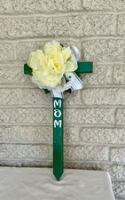 Cemetery, flowers for grave, grave decoration, Mom cross for grave, memorial