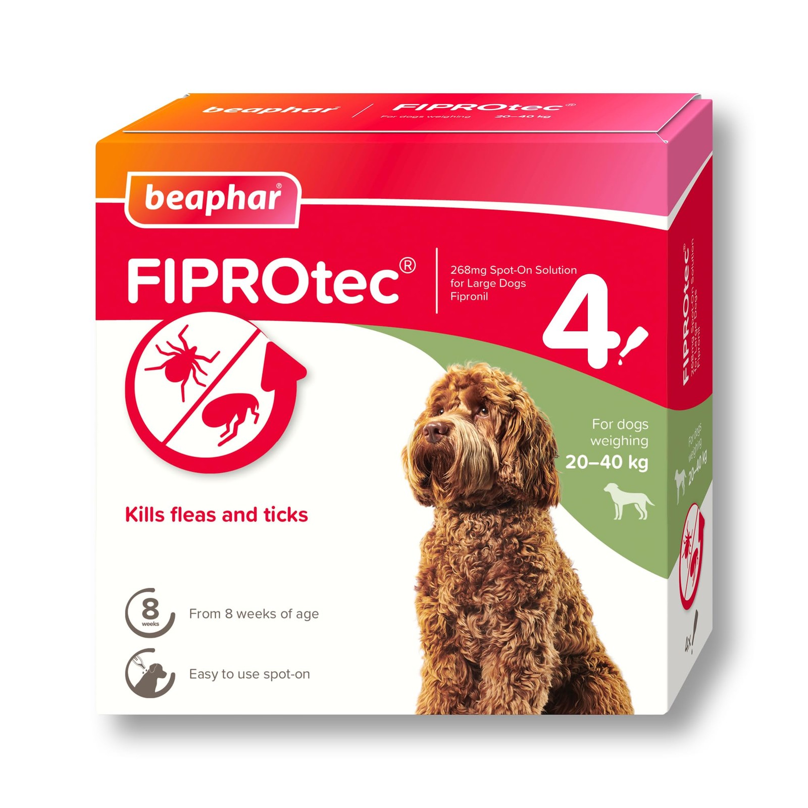 Beaphar FIPROtec Spot On for Large Dogs - Kills Fleas & Ticks - 4 Pack - Image 3