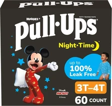 Huggies Pull-Ups Night Time Boys' Potty Training Pants, Size 3T-4T, 60 Ct