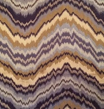 SCALAMANDRE Bergamo Embroidery Indigo Flame Stitch Remnant New