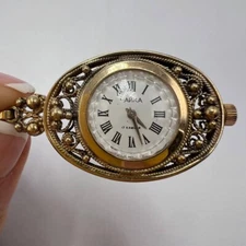 1970 Chaika Vintage USSR Women's Filigree Gilding AU Watch Pendant Working 17Jew