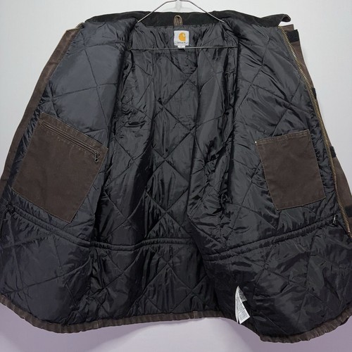 Carhartt Canvas Chore Jacket - C26 DKB - Insulated Workwear Coat - Brown - XL - Picture 4 of 9