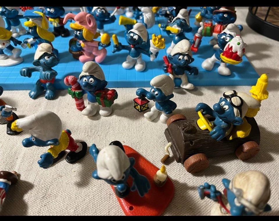 Винтажный SMURFS фигурки огромный лот Schleich Peyo игрушки ПВХ 1970 - Изображение 3 из 4