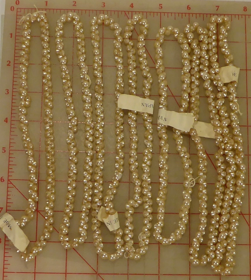 144 Vintage 6mm Tiny Glass Shank Doll Buttons Ivory Japan 1/4" Beads - Image 3 of 3