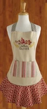 **THANKSGIVING APRON - "Gather Together Ruffle Apron"  Cotton - NEW!! by DII 525