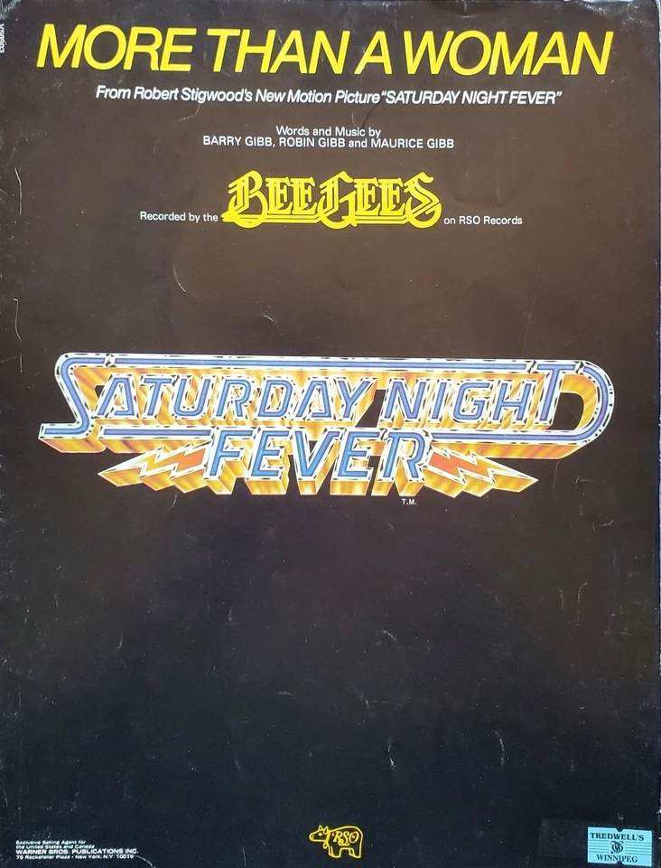 Bee Gees More Than A Woman Saturday Night Fever Song Piano Vocal Sheet Music - Bild 1 von 2