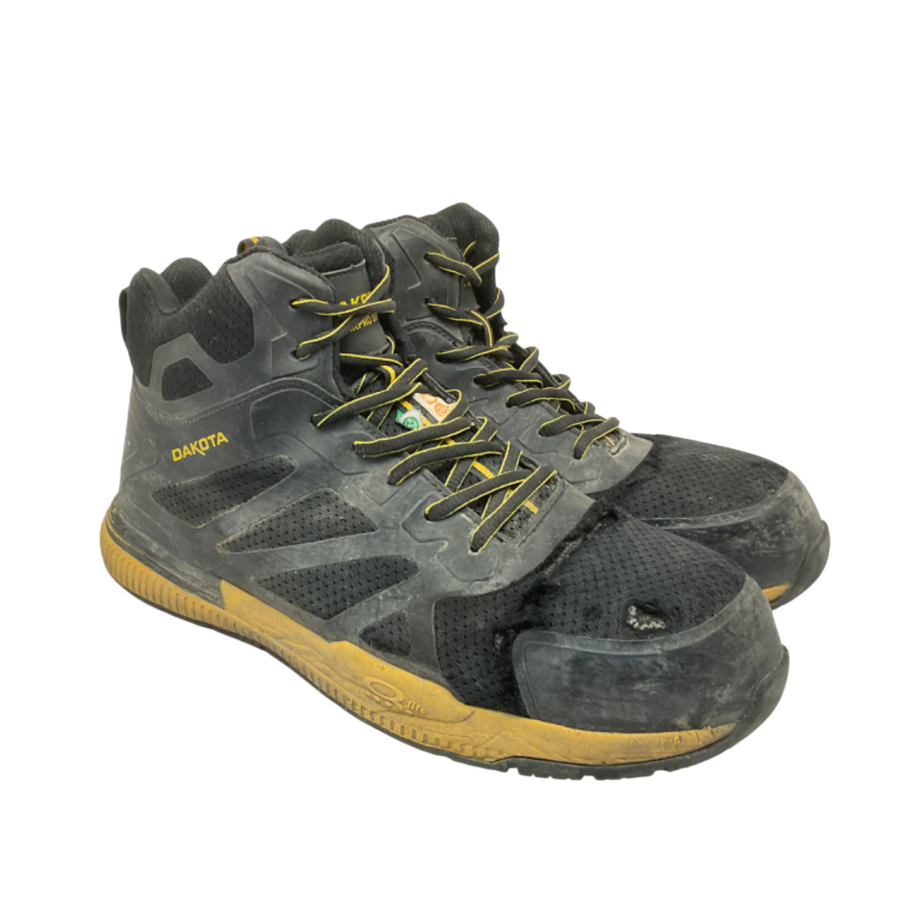 Dakota Men's Mid-Cut CTCP Athletic Safety Shoes 3822 Black/Yellow Size 12M