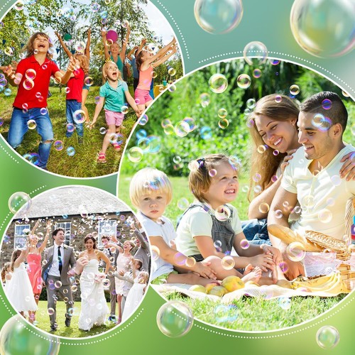 2 Bubble Gun for Kids, Light Up Bubble Machine for Toddlers, 8 Hole Blower with - Picture 42 of 51