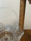 Vintage L E Smith Thousand Eyes Clear Glass Ruffled Edge Basket — photo 5