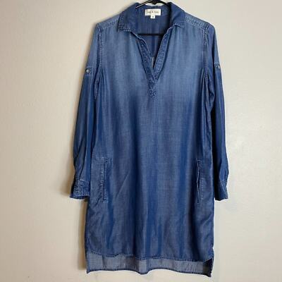 Cloth Stone Chambray Ombre Shirt Dress XS