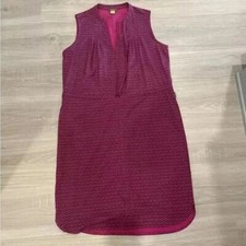 Eddie Bauer Pink Sleeveless Drawstring Waist V-Neck Athletic Travel Dress Small