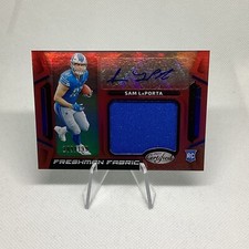 SAM LAPORTA 2023 CERTIFIED FRESHMAN FABRIC MIRROR SIGNATURE RED AUTO RPA - /199