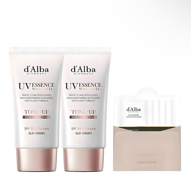 D'ALBA Waterfull Tone Up Sunscreen SPF 50+ PA++++ 50ml x 2ea Vegan K-Beauty