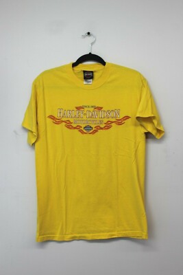 Harley Davidson Motorcycles Maui T-Shirt Men's Size M Yellow | eBay