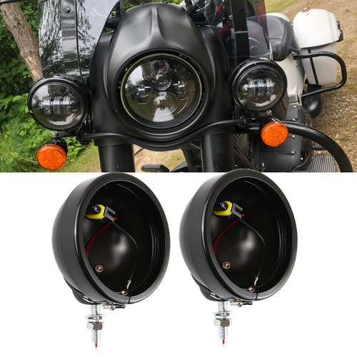 4.5" LED Fog Passing Lights Housing Holder For Yamaha V star 1100 650 Classic - Picture 9 of 12
