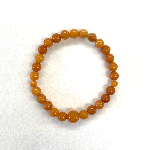 7mm Honey Amber Beads Bracelet Japan Juzu Rare Jewelry Handmade Gift for Women - Picture 2 of 6