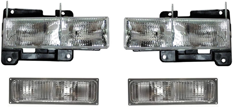 Headlights For Chevy GMC Truck Pickup 1990-1993 With Tail Lights Turn Signals Foto 2 de 4