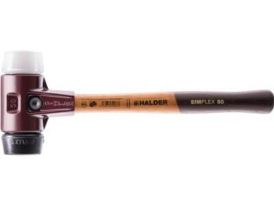 HALDER 3027080 Schonhammer SIMPLEX Länge 490 mm Kopf-D. 80 mm mittelhart Holz Gu
