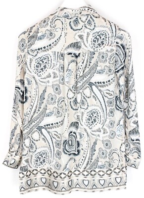 ODD MOLLY Esemble L/S Shirt T-Shirt Damen XS Half Button Split Bottoms Paisley