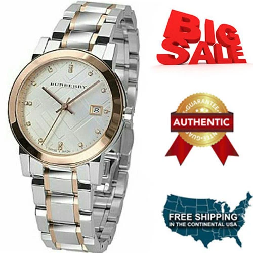 NUOVISSIMO Orologio da Donna Burberry Quadrante Argento Bicolore BU9127