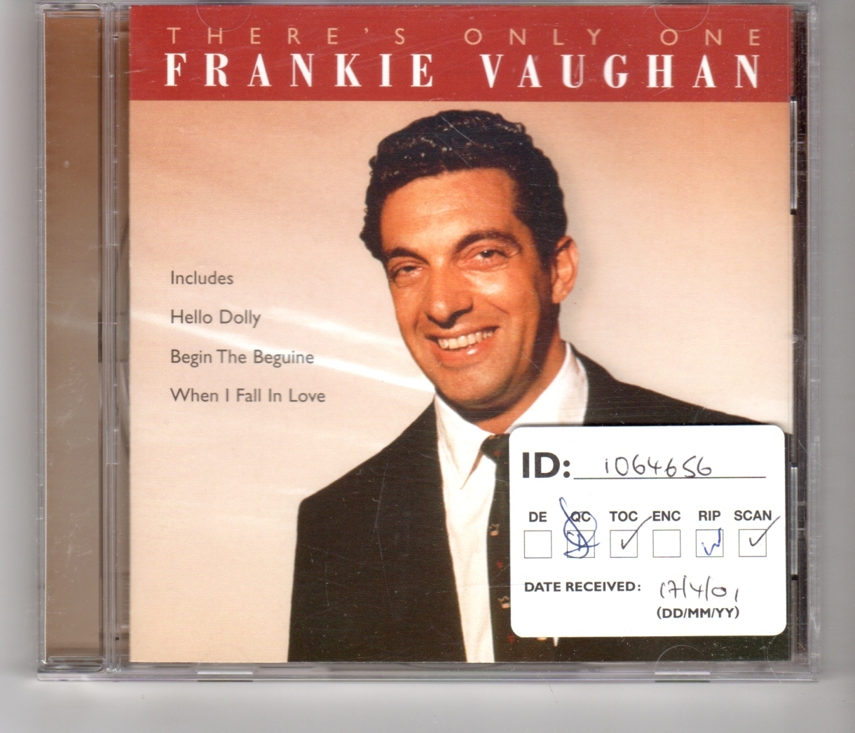 (HK580) Frankie Vaughan, There's Only One - 2000 CD