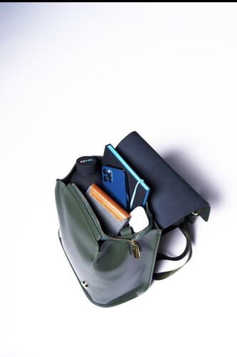 WOMEN GENUINE GRAIN LEATHER VERSATILE BACKPACK BAG TRAVEL SHOULDER HANDBAG - Picture 3 of 9