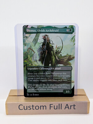 Dionus, Elvish Archdruid Foil Custom sticker on bulk MTG Commander