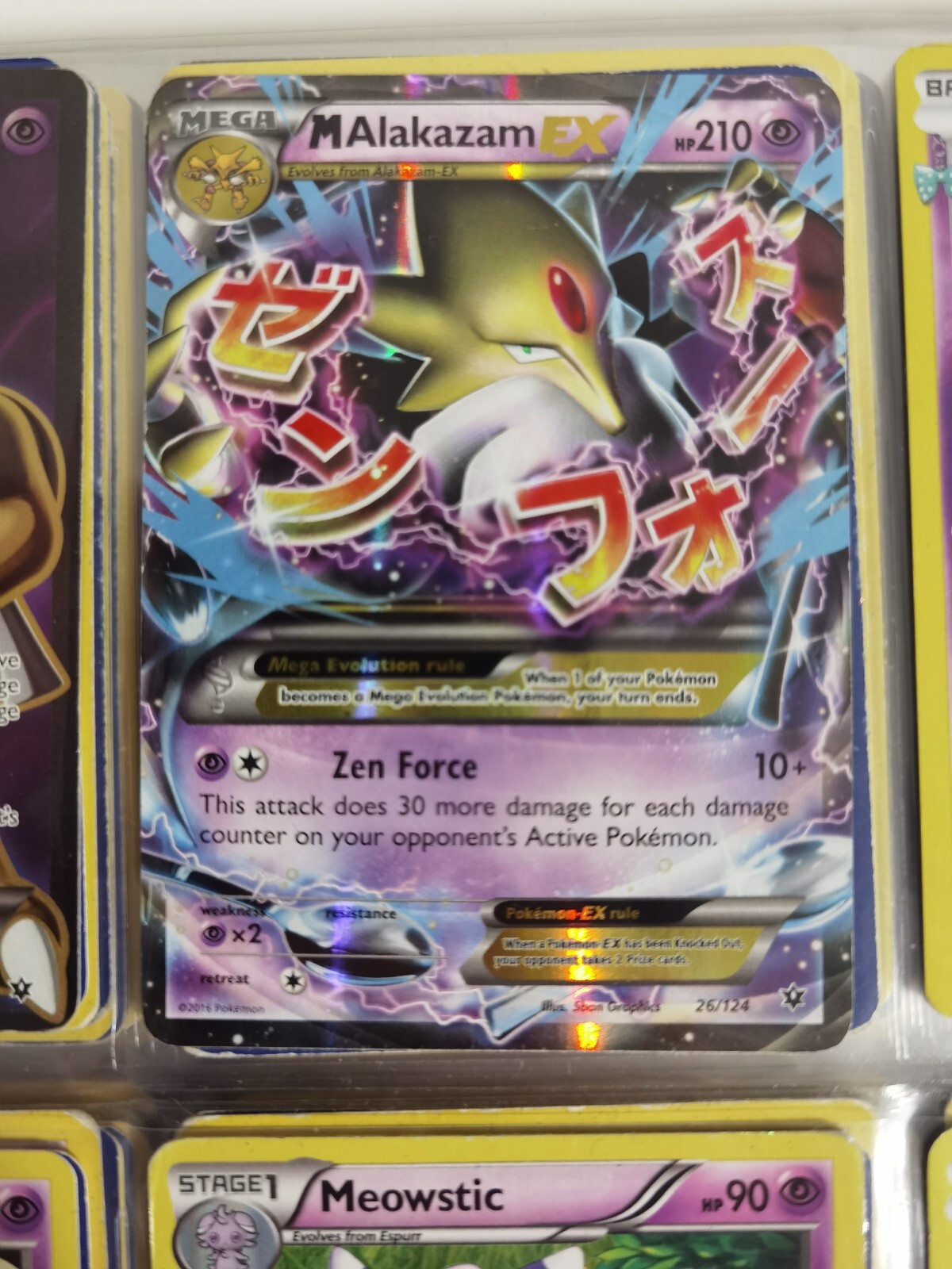 Pokemon Mega M Alakazam EX EX 26/124 XY Fates Collide New! Free Shipping!