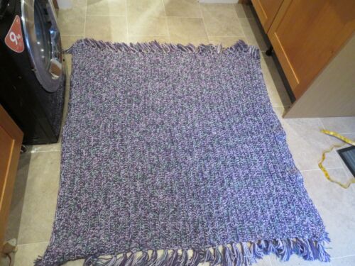 HANDMADE THROW IN CROCHET USING ACRYLIC YARN SIZE 120" X 52" APPROX CHUNKY - Picture 1 of 10