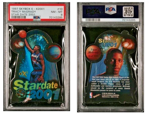 1997 Skybox E-X2001 Star Date 2001 10 Tracy McGrady PSA 8 Toronto Raptors  3909*