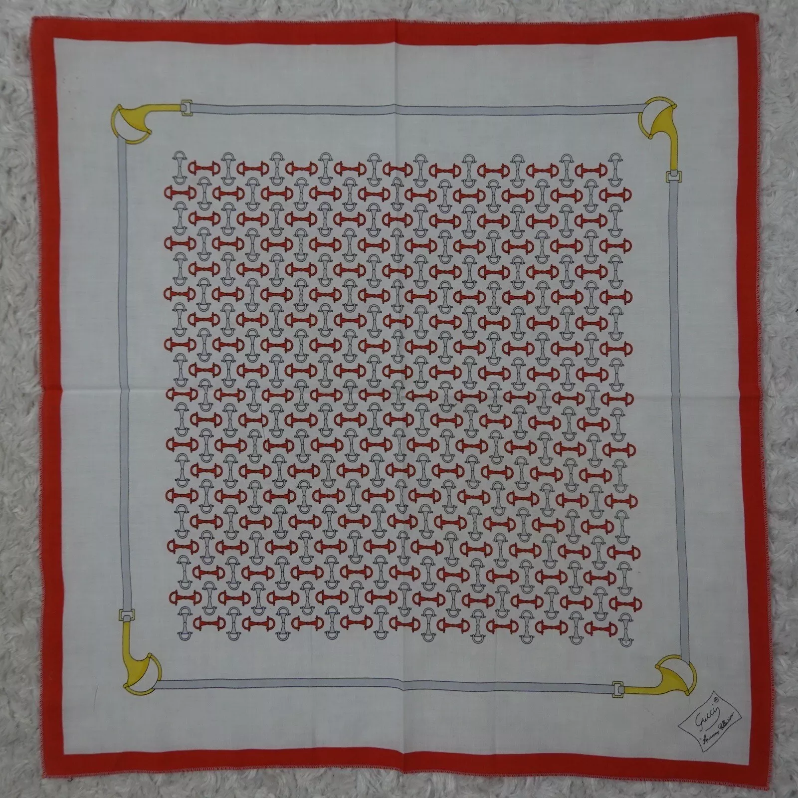 L438 Christian Dior ivoire foulard orange foulard de poche carré 15