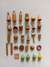 Stock 30 giocattoli/oggetti in miniatura in legno - altezza 2/3 cm -  vintage
