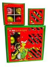 The Grinch Tree Hanging Baubles 25 Pack /4 Pk Home Decor Baubles Xmas Gift New