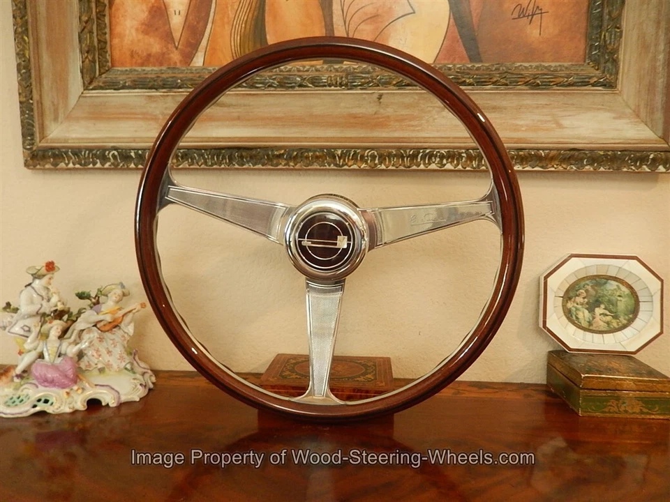 Volante de madera Jensen Interceptor MK III NARDI buje ajustable + botón de bocina Foto 2 de 4