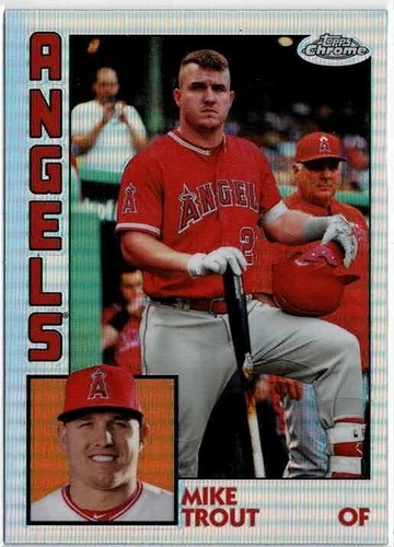 2019 Topps Chrome Mike Trout (Angels) 1984 Topps Refractor Card No. 84TC-17