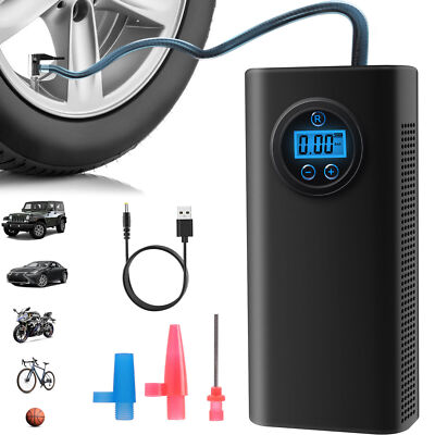 Car Tire Inflator Cordless Digital USB Rechargeable Tyre Air Compressor Pump 12V
