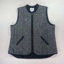 Old Navy Vest Men's XL Gray Herringbone Rib Collar Wool Blend Full Zip Outdoors