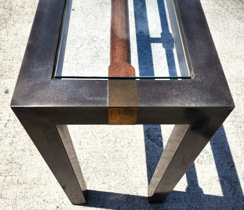 MCM Brutalist Console Sofa Table 1960s - Picture 9 of 15