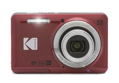 【中古美品】Kodak PIXPRO FZ55レッド Kodak PIXPRO FZ55 Digital Camera (Red) + SanDisk 128GB Ultra UHS-I