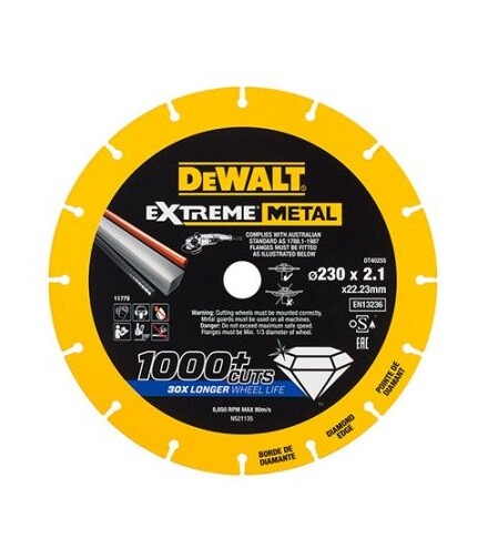 Disco da taglio per metalli diamantato diametro 230 mm DT40255-QZ marca DEWALT