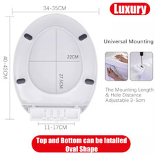 Luxury Bathroom Toilet Seat Soft Close White Seats Anti Slam WC Home Heavy Duty