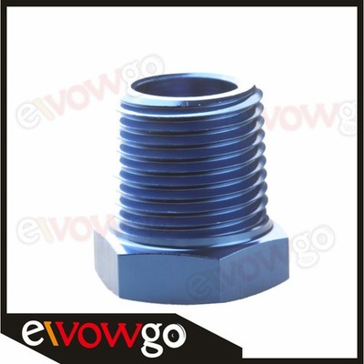 US SHIP Aluminum NPT Plug 3/8'' inch NPT Male Hex Head Plug Fitting Adapter Blue