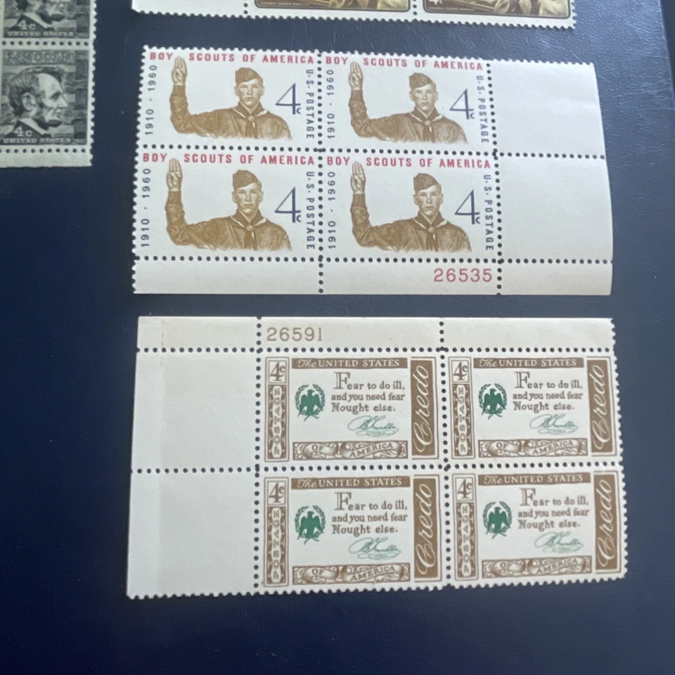 1932-1965 U.S. 4C  - 7 BLOCKS OF 4 Stamps,VF/XF , See Photos - Image 4 of 4