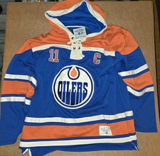 VINTAGE NHL MARK MESSIER EDMONTON OILERS OLD TIME HOCKEY HOODIE MEN'S XL
