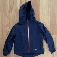 L.L.Bean Kids Blue Hooded Full Zip Rain Jacket, Size 4, MPN 233155